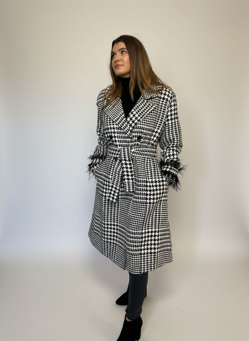 Manteau &eacute;l&eacute;gant pied-de-poule &ndash; Image 4