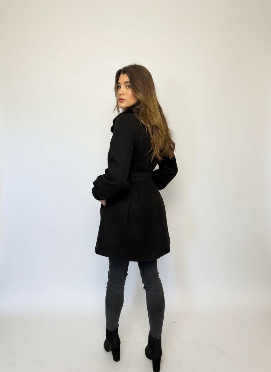 Veste courte style patineuse &agrave; col court &ndash; Image 3