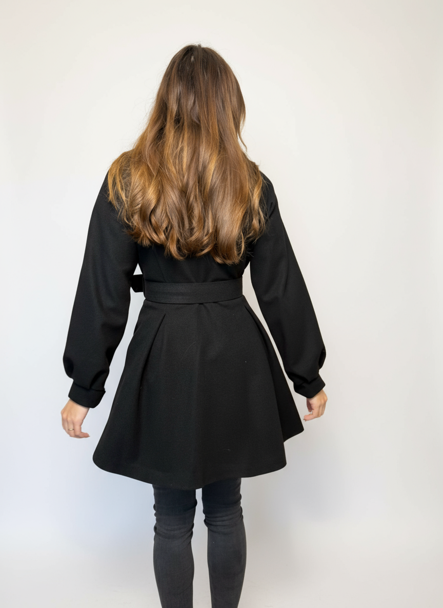 Veste courte style patineuse &agrave; col court &ndash; Image 2