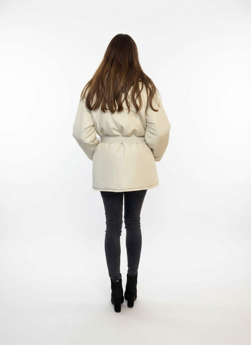 Doudoune courte chic &eacute;cru &ndash; Image 5