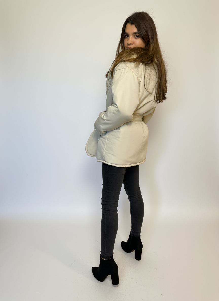 Doudoune courte chic &eacute;cru &ndash; Image 4