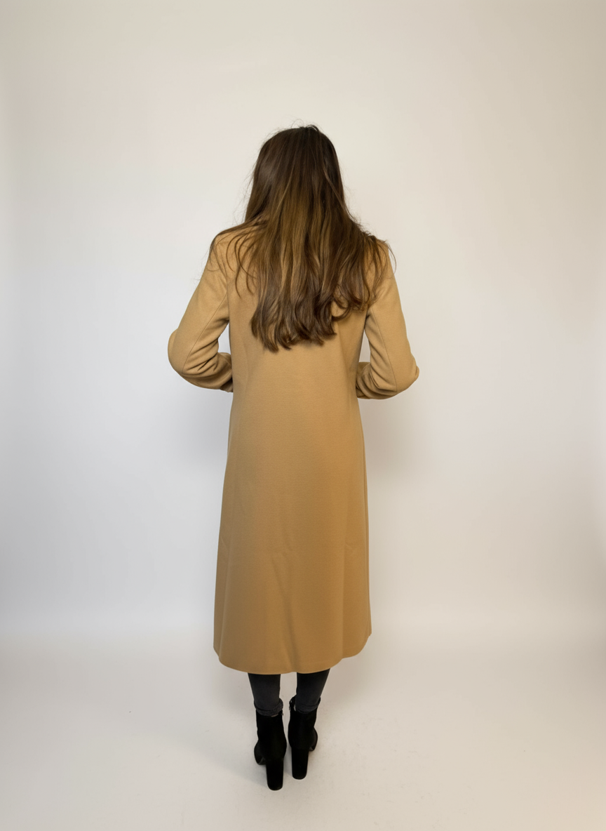 Manteau intemporel &agrave; manches longues camel clair &ndash; Image 3